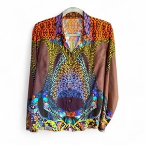 Etro Silk Multi Print Made In Italy Size 40